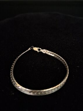 Sterling Silver Women's Herringbone Chain Bracelet - Silver